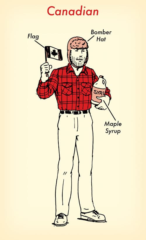 Canadian halloween costume red flannel shirt illustration.