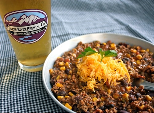 Homemade taco soup snake river beer.