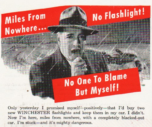 Vintage Winchester flashlights ad advertisement.