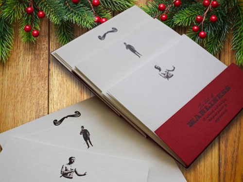 Art of manliness stationery with christmas background.