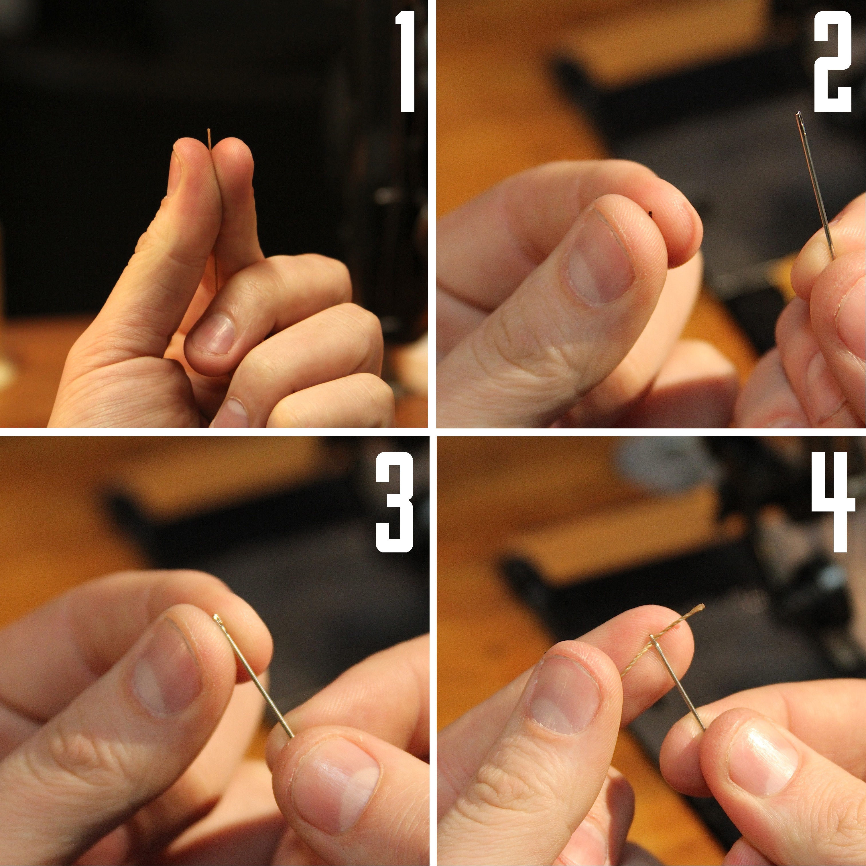 Easiest way to thread needle step by step diagram.
