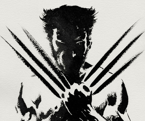 Wolverine black white outline illustration blades extended x men.