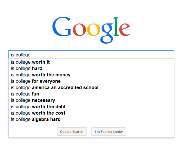  Google-søgeresultater er college værd at pengene værd.