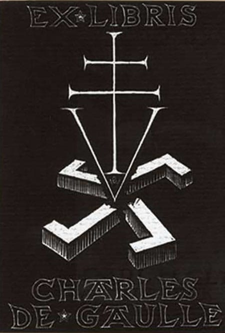 charles degaulle bookplate ex libris