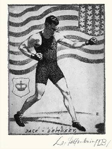 jack dempsey boxer bookplate ex libris