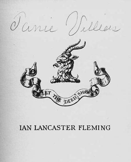 ian fleming james bond bookplate ex libris let the deed shaw