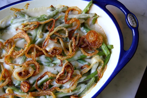 Homemade green bean casserole. 