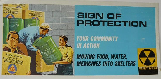 Vintage ad advertisement sign of protection moving food water supplies.