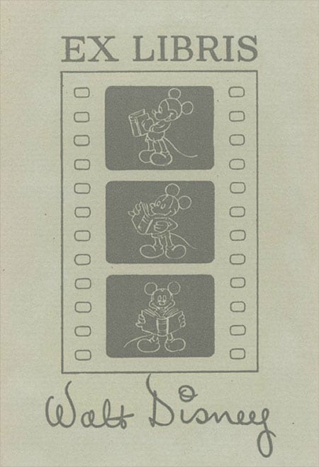 walt disney bookplate ex libris