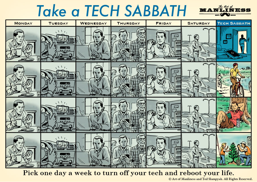 Take a tech sabbath illustration.