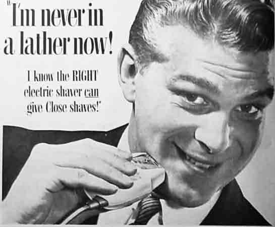 Vintage electric razor shaver ad advertisement.