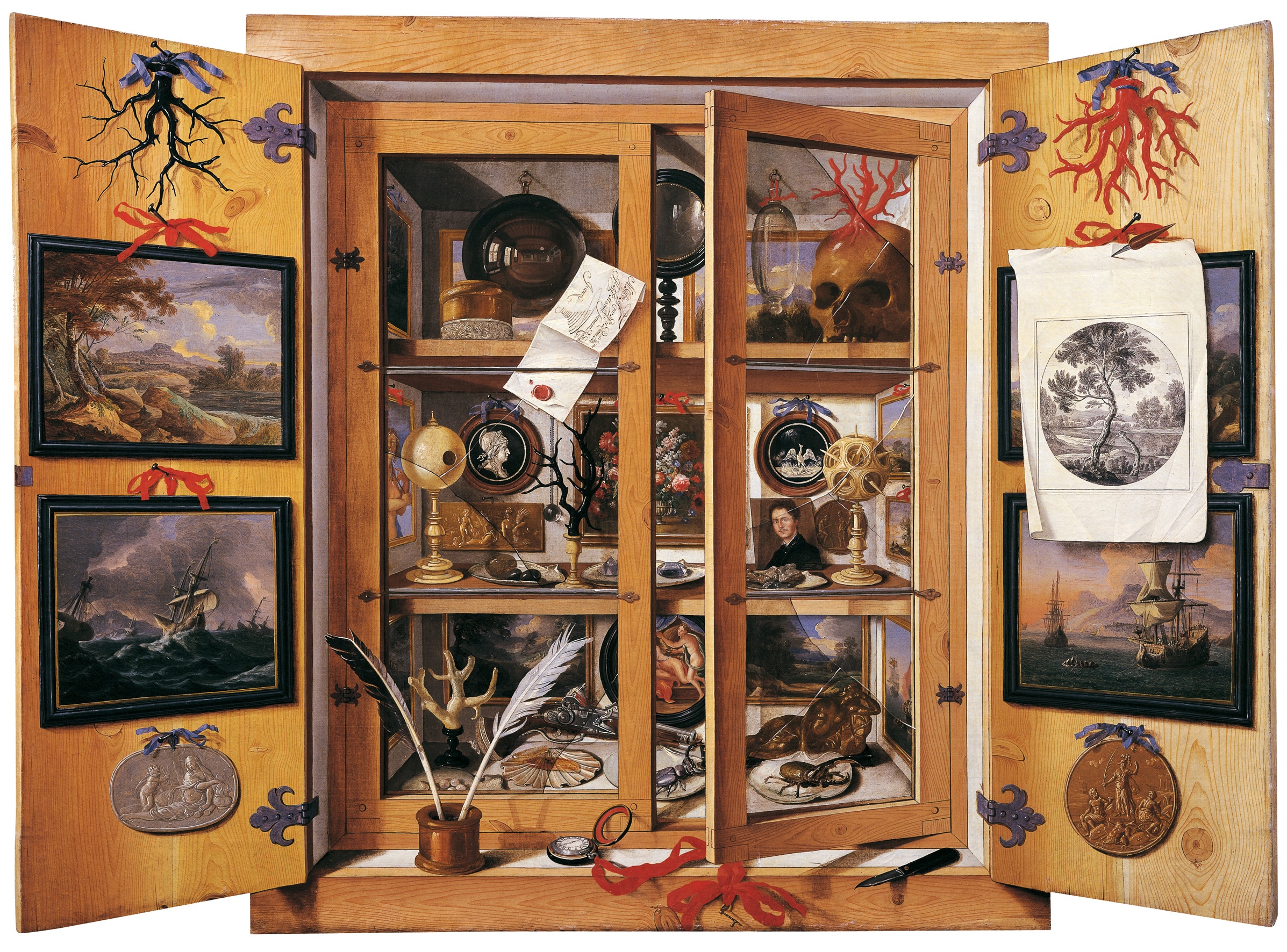 Cabinet of Curiosities” painting by Domenico Remps, 17th century.
