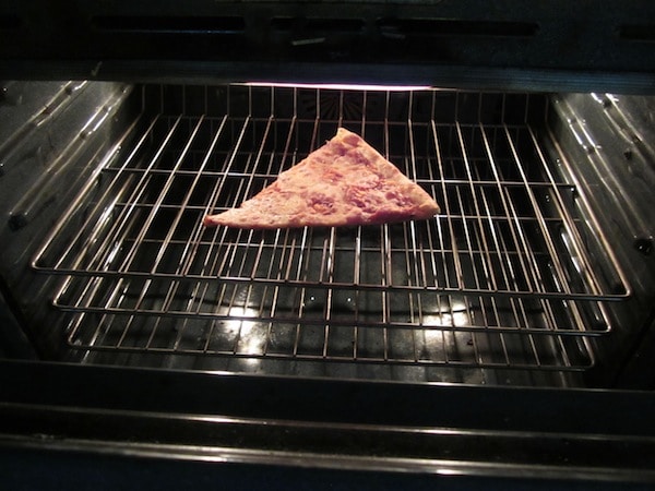 reheating pizza in an oven 