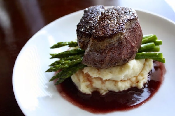 homemade Pan Seared Filet + Red Wine Sauce