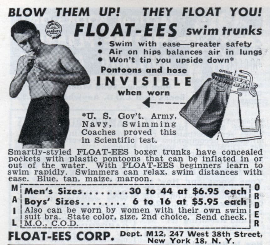 A poster of swim float.