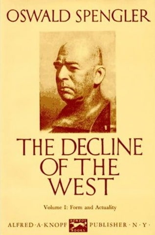 Book cover,The Decline of the West by Oswald Spengler.