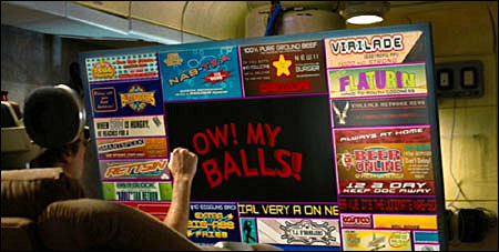 Idiocracy tv shows ow my balls.