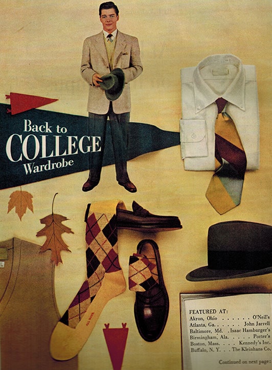 A poster of back to college wardrobe.