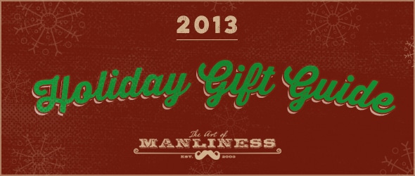 Holiday gift guide Header 2013 with Dark Red background.