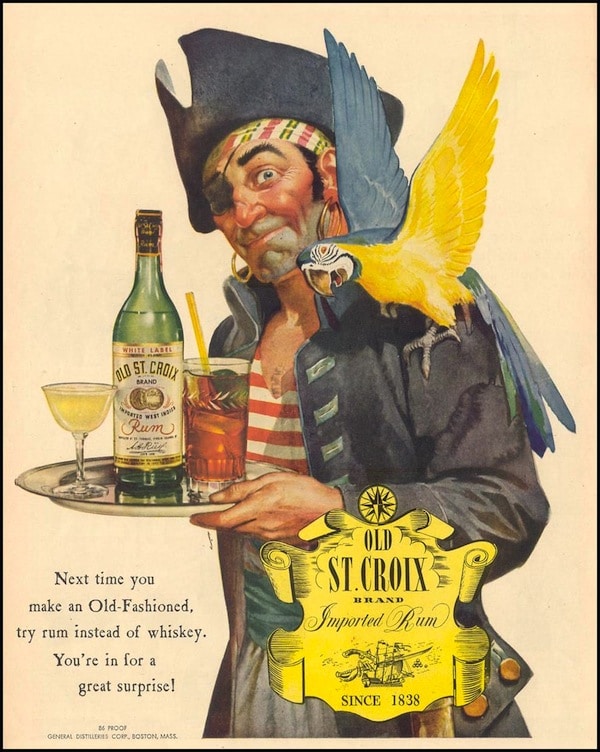 Vintage rum poster old St Croix old fashioned. 