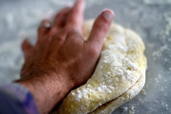 kneading dough pasta noodles