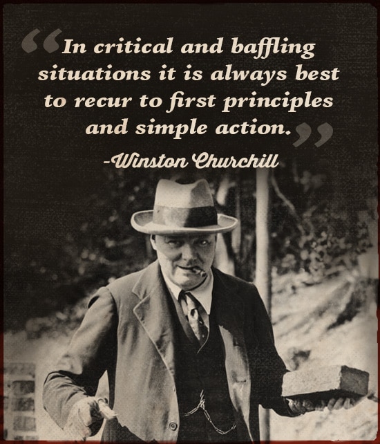 Winston Churchill Quote in Critical and Baffling Situations.