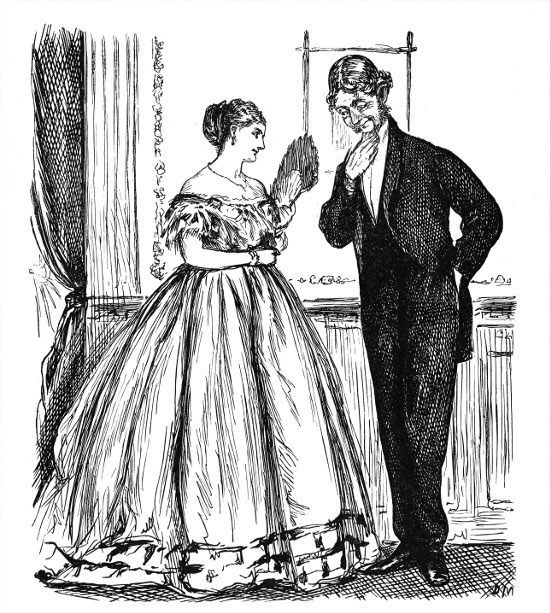 A man talking with woman illustration. 