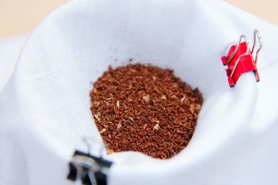 Step 5: Add the ground coffee to the center of your filter. Shake it a little to get an even surface.