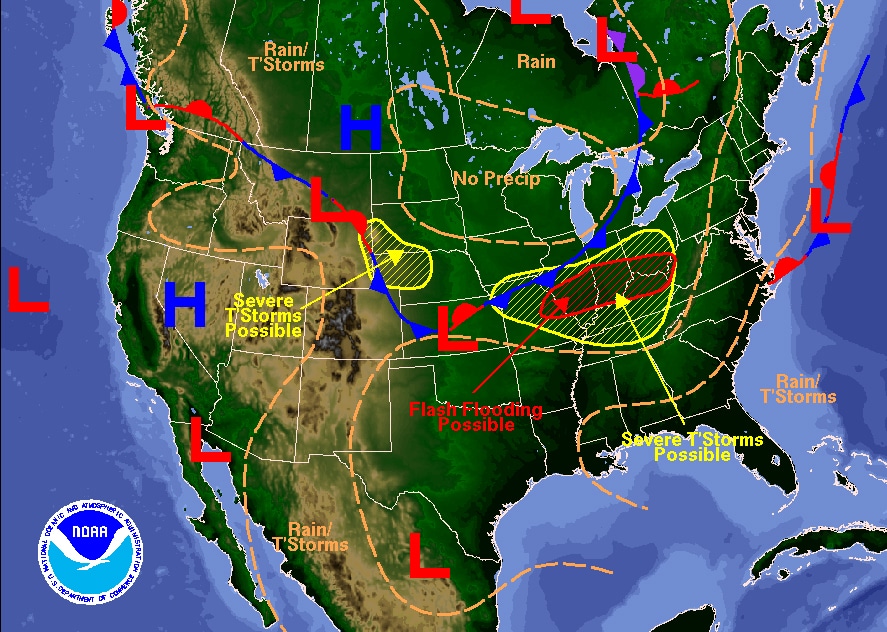 Barometer forecast map noaa.