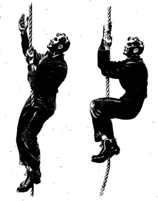 Vintage WWII illustration climbing rope.