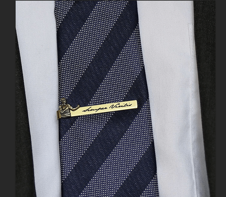 Art of Manliness tie bar Semper Virilis.