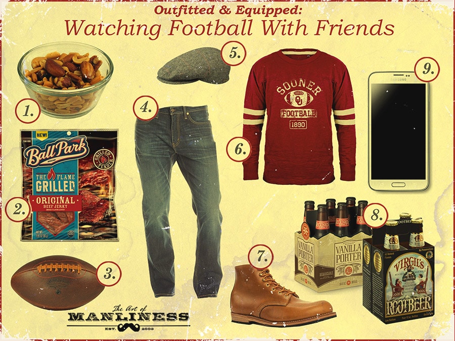 Outfitted and Equipped products while Watching Football with friends.