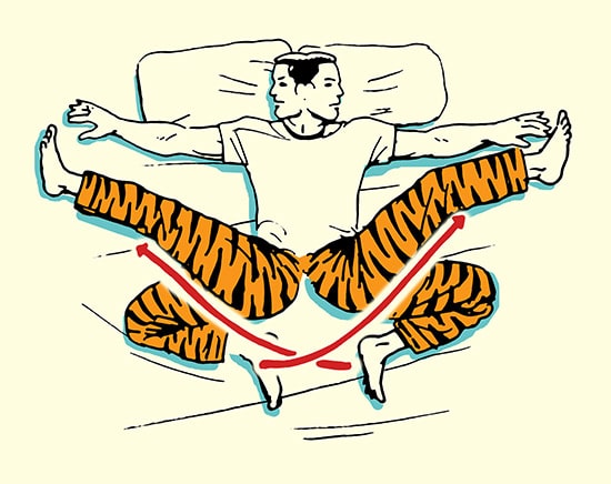 hamstring kick stretch morning stretching routine illustration