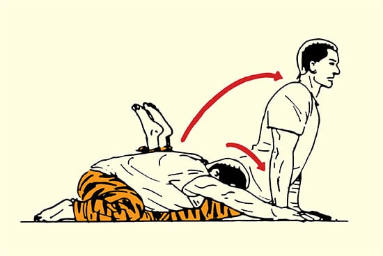 rocking extension stretch morning stretching routine illustration