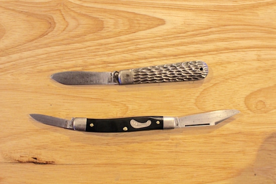 vintage antique pocketknives after restoration cleaning