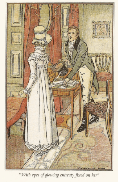 Jane Austen victorian illustration.