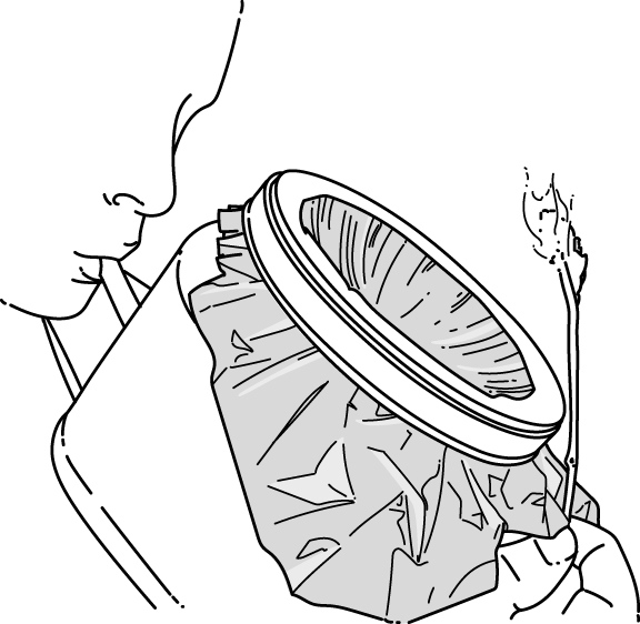 Emergency blanket lens survival hack illustration.