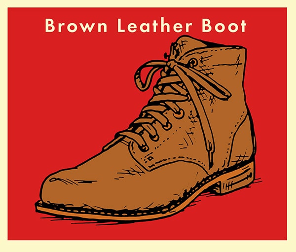 Brown Leather Boot illustration.