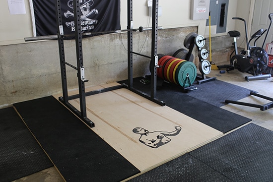 Garage gym.