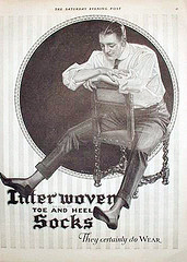 Vintage socks advertisement illustration.