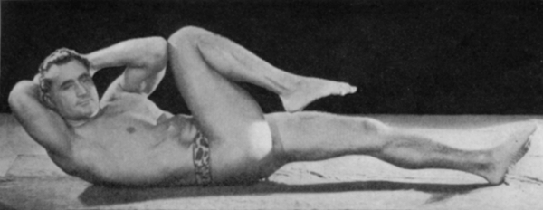 Vintage Charles Atlas doing exercise.