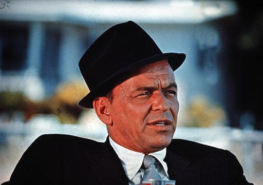 Frank Sinatra wearing hat angled.