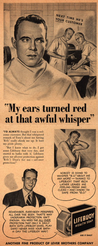 Vintage lifebuoy soap advertisement illustration.