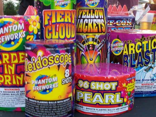 assortment aerial fireworks