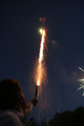 Roman candle fireworks.