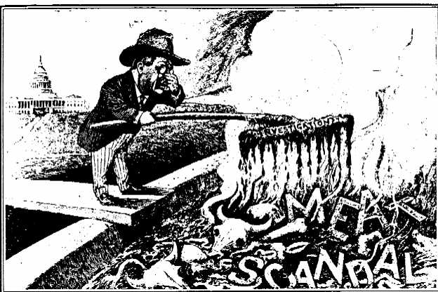 theodore roosevelt political cartoon muck raking scandal