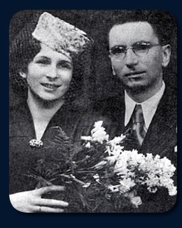 Viktor Frankl and his wife with flowers portrait. 