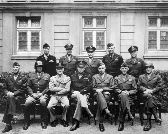 Vintage group photo of generals in wwii portrait.