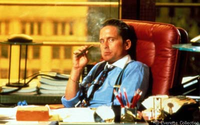 Gordon Gekko wall street movie staring Michael Douglas.