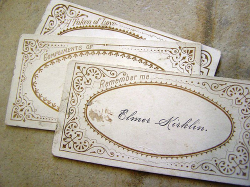 Vintage inspired modern calling card.